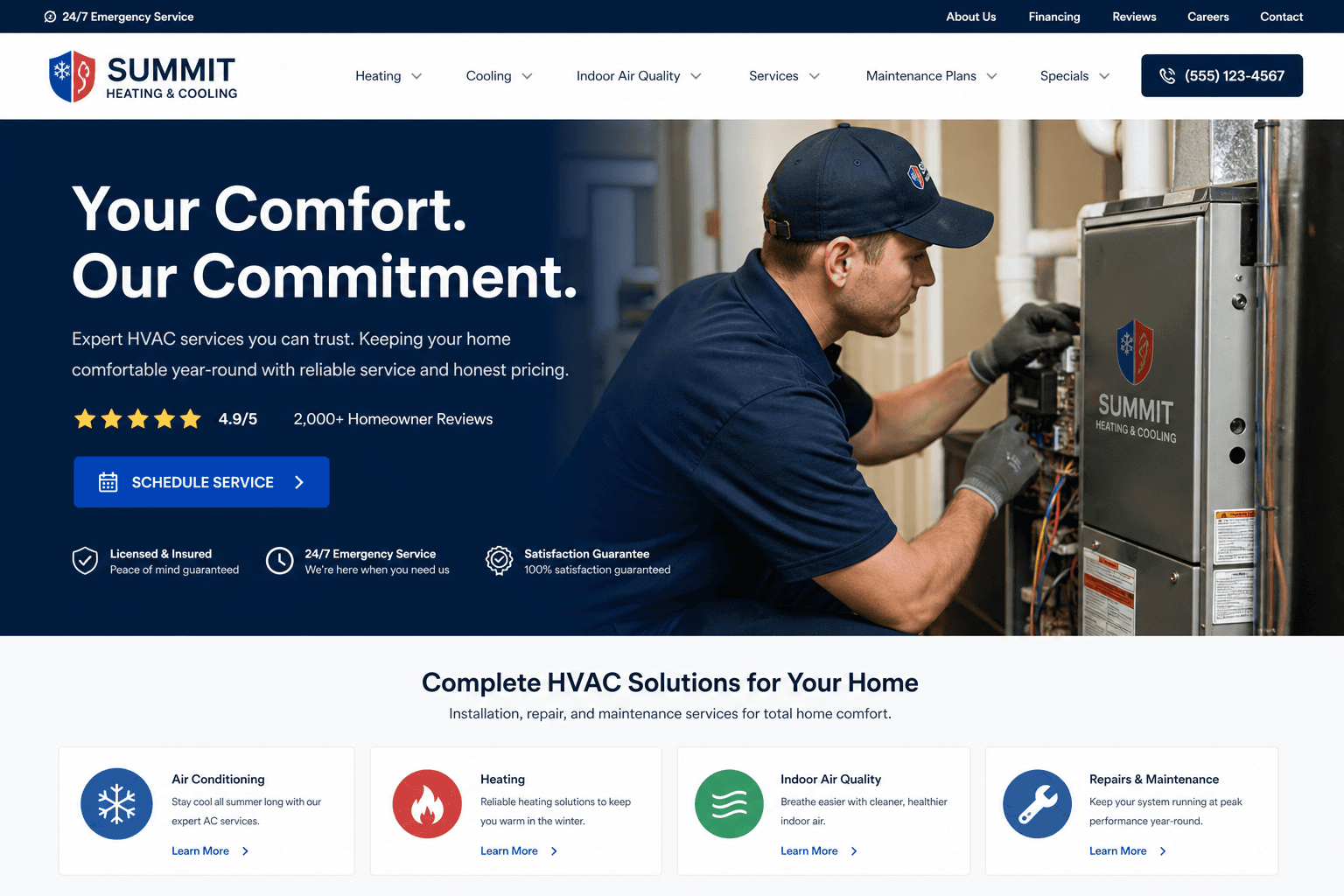 Premium HVAC company website design